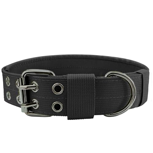 Heavy-Duty-Dog-Collar-for-Large-Dogs-Tactical-Dog-Collars-with-Metal-Buckle-D-Ring-15-Width-Thick-Adjustable-Nylon-Dog-Collar-for-Medium-Dogs-BlackL - Cucciolini Doodles   Heavy-Duty-Dog-Collar-for-Large-Dogs-Tactical-Dog-Collars-with-Metal-Buckle-D-Ring-15-Width-Thick-Adjustable-Nylon-Dog-Collar-for-Medium-Dogs-BlackL