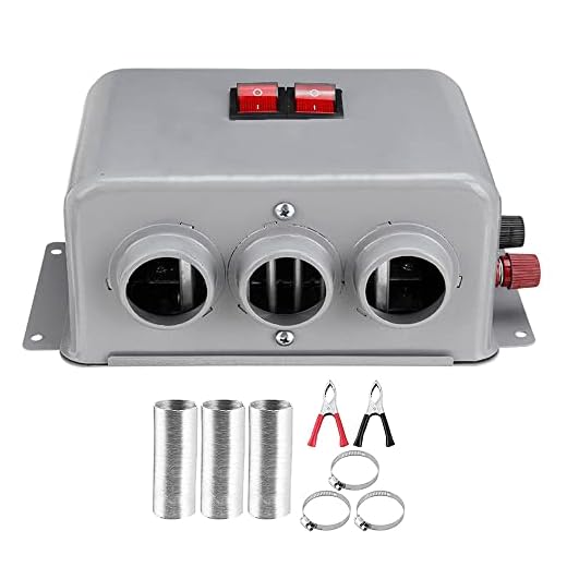 Baceyong Calentador de coche 12V/24V 800W Calentador de invierno Calentador de coche compacto 3 salidas de aire Interruptor de 2 velocidades