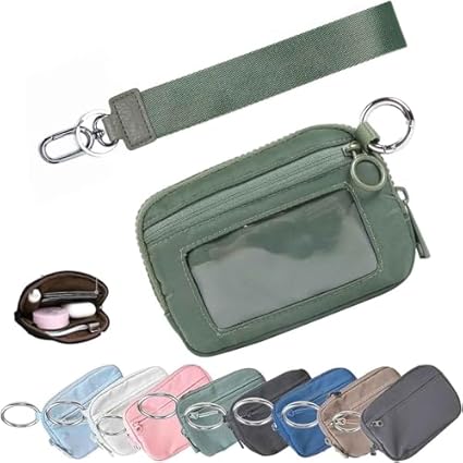 The Iris 'Wallet 2nd Gen, 6 × 3.6 pulgadas, The Iris Pouch Wristlet, estuche con cremallera para tarjetas con ventana de identificación/correa de mano, Negro
