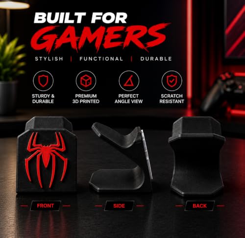 Image of Item Name: Gaming Controller Stand - Universal Display Holder for PS5, Xbox & Switch Controllers | Spider-Themed Design | Desk Organizer for Gamers