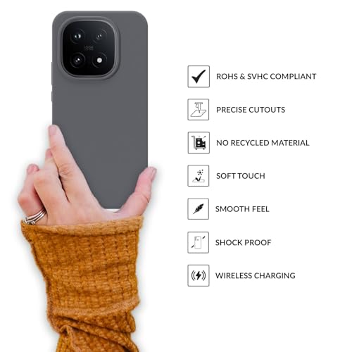 Image of SPRIG Compatible with IQOO 15 5G SilkTone Silicone Back Cover Drop Tested Shock Proof Mobile Case for Men, Women, Boys and Girls with Camera Protection (Dark Grey)