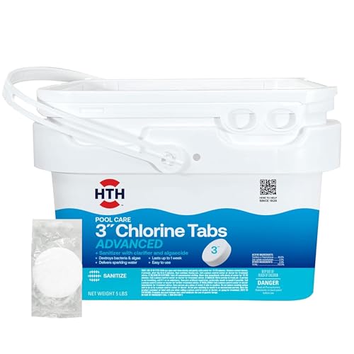 HTH 42052W Pool Care 3' Chlorine Tabs Advanced,...
