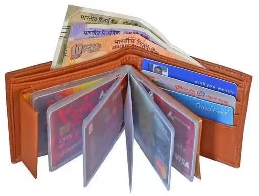 Image of Men's Leather Wallet Bifold Slim Design with Multiple Card Slots, Cash Compartment and Compact Pocket Friendly Wallet for Everyday Use (Brown)