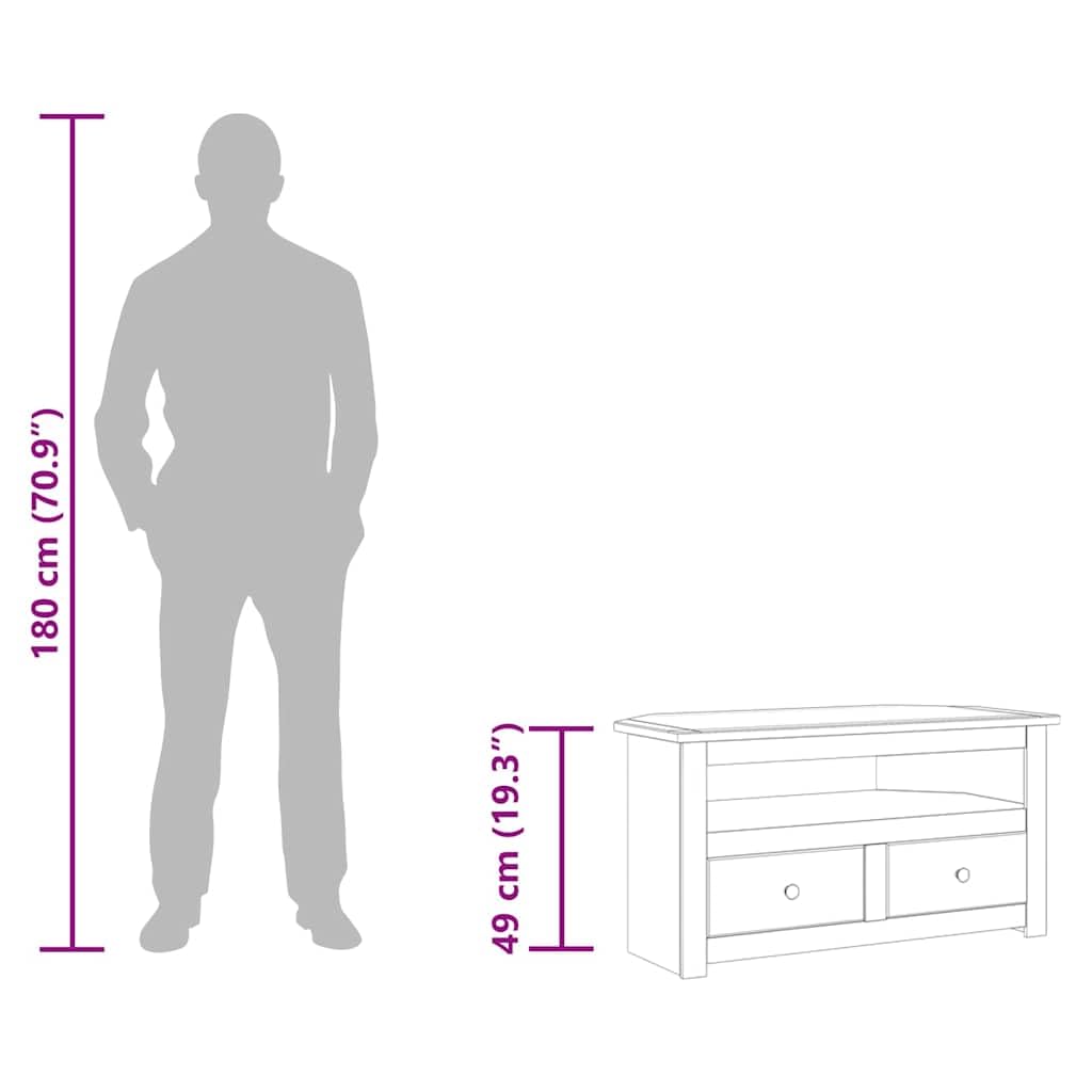vidaXL Mueble esquinero de TV Madera de Pino Estilo Panamá 93x49x49 cm