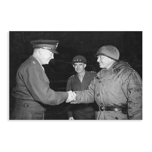 Tableau Bastogne généraux Eisenhower Patton Bradley souvenir historique décoration murale maison