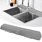 Tapete gris de 76cm, protector de fregadero, tapete de llave de cocina, tapete de secado de llave, protector de...