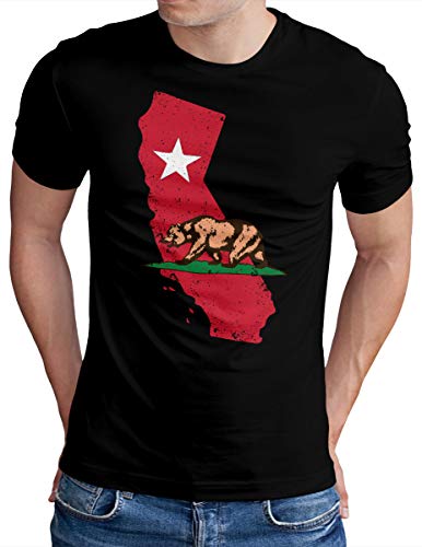 T-shirt Homme Cali Bear OM3 Noir du S au 5XL California Republic