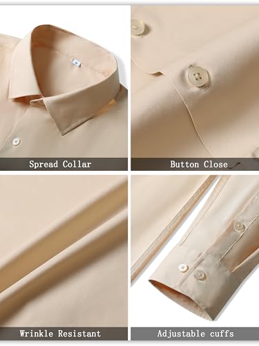 Mens Dress Shirts for Men Long Sleeve Wrinkle Free Button Down Shirt Formal Business Casual Shirts4