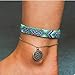 Produktbild Jovono Mehrschichtige Retro Nylon Seil Fußkettchen Boho 3D Fußkettchen Armbänder Mode Strand Fuß Schmuck für Frauen und Mädchen (Blau)