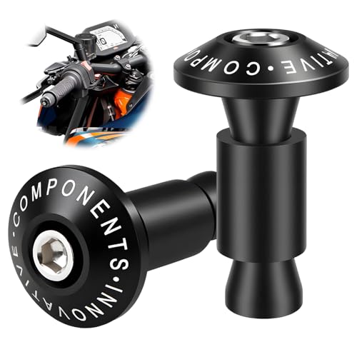 Contrapesos Manillar Moto Universal 22mm 7/8 Pulgadas, Extremos Aluminio | Extremos de Aluminio CNC Antivibración, Tapones Deslizantes para Mango de Motocicleta, Terminales de Protección y Estabilidad