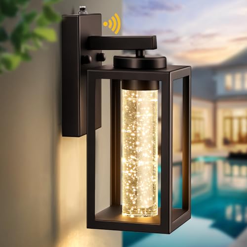 Image of VIANIS Dusk to Dawn Outdoor Wall Sconce Lantern, LED Porch Lights for House