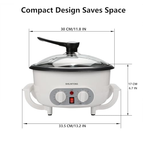 Elektrischer Kaffeeröster, Kaffeebohnen-Nuss-Erdnuss-Cashew-Kastanien-Röstmaschine für den Haushalt, einstellbare Temperatur, 750 g Kapazität, Rauchreduzierung erforderlich (Mit Zeitfunktion)