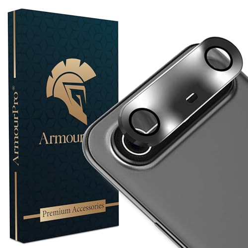 Image of ArmourPro Camera Lens Protector for Tecno Pova Slim Tough HD Individual Aluminum Alloy Rings 9H Camera Cover, Scratch-Resistant,Camera Lens Protection| Black, 1 Pack