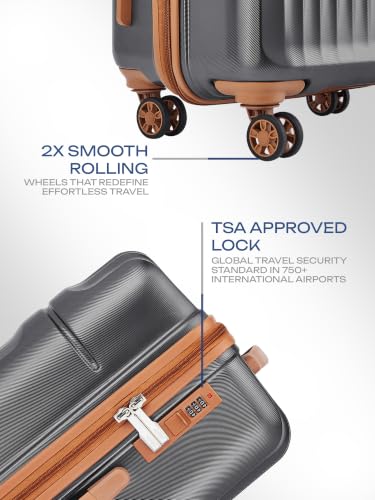 Image of Safari Runner Set of Small, Medium and Large 8 Wheels 55, 66 and 77cm Hard Case Polycarbonate 360 Degree Wheeling System, Trolley Bags for Travel, Suitcase for Travel, Gun Metal