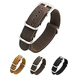 CIVO Watch Band Genuine Crazy Horse Leather Watch Bands Zulu Military Swiss G10 Style Watch Strap 20mm 22mm
