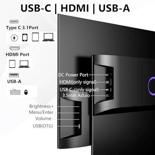 Image of Prechen 27 Inch 2K QHD 100Hz Touchscreen Monitor 10 Point Multi Touch IPS Portable Display, 2560x1440 USB-C HDMI Laptop Monitor with Adjustable Stand & Speakers