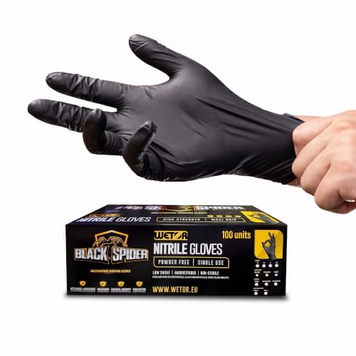 AREABOXES Nitrilhandschuhe, Diamantschwarz, Größe M, 100 Stück