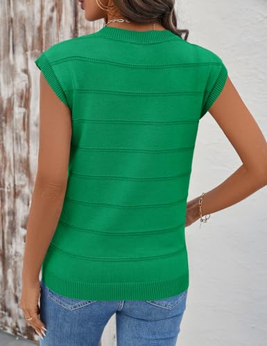 AKEWEI Sweater Vest Women Sleeveless Knitted V Neck Cap Sleeve Pullover Tank Tops 2025 Summer Fall Fashion Causal Trendy2
