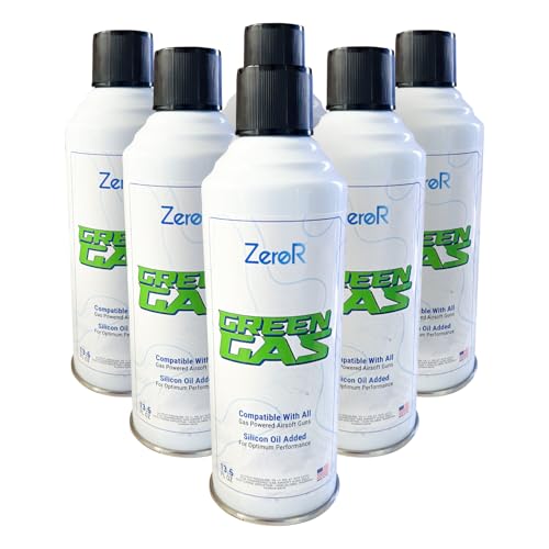 ZeroR® Green Gas | Fuel for Airsoft Pistols | 6 Cans - 13.5 fl oz Each (11.8 oz by Total Weight) (6)