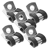 UTHCLO 5 pièces Lot de Colliers de Serrage R Inoxydable avec Doublure Caoutchouc Pinces d...