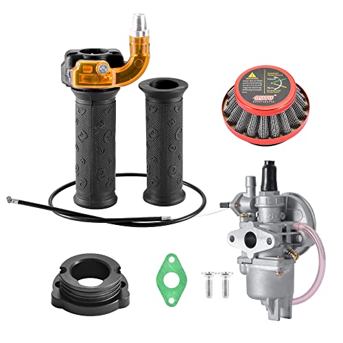 Rutu 49Cc Carburetor & 7/8" 22Mm Twist Throttle Accelerator Handle Grips Replacement For 2 Stroke 47Cc 49Cc Mini Bike Atv Quad Dirt Pocket Bikes With Intake,Cable #TOP28