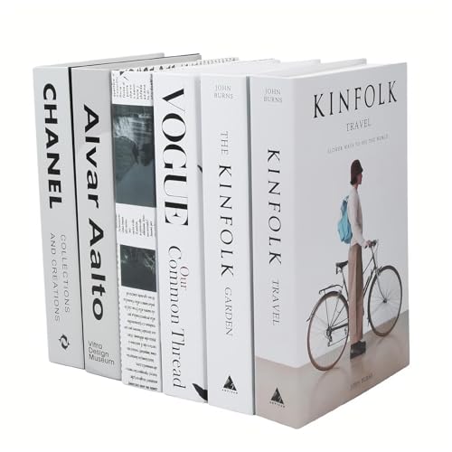 6 Piezas Libros Falsos Decorativos, Juego de Libros de Imitación Decorativos, Libros Falsos creativos, Libros de Exhibición Falsos Modernos, Libros de Exhibición Apilados para Mesa de café/Estantería