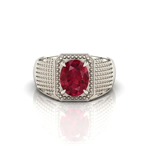 Bague rubis rouge naturel en plaqué argent, le cadeau fait main idéal à offrir