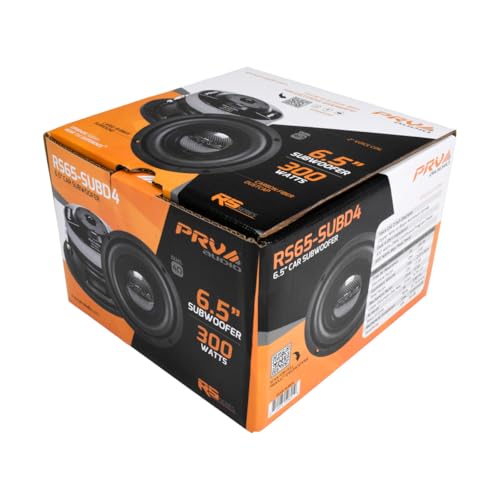 PRV AUDIO 6.5" Sub D4 600 Watts Max Power Dual 4 Ohm, 8.75 mm Xmax, RS65-SUBD4, 2 in Voice Coil, 6.5 Inch Shallow Car Subwoofer Slim for Car, Pickup Trucks Audio Systems (Single) by PRV AUDIO - Image 7