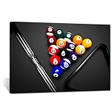 Biuteawal - Sport Canvas Wall Art Playing Pool Table Billiard Balls Picture Giclee Prints Snooker Pa