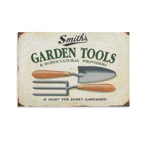 なまけ者雑貨屋Garden Tools メタルプレート アンティーク な ブリキ の 看板ポスター 部屋飾り キャンバスウォールアート 印刷 ポスター 版画 壁飾り 壁の絵 壁掛け ホームアートワーク24x36inch(60x90cm)の商品画像（Amazon）