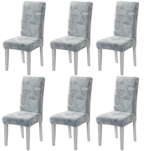 Layack Housse de Chaise Extensible, Lot de 6 Housses Amovibles et Lavables pour Cuisine et Salle à Manger, Respirantes, Douce et Confortable, Déco pour...