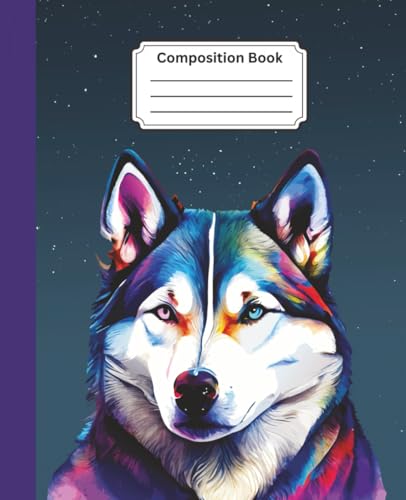  Siberian Husky Composition Book: Colorful Siberian Husky Notebook Pet Lovers  7.5\
