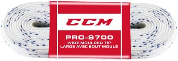 CCM Wax Finish Premium Sports Ice Hockey Skates Shoelace 120 Inch, White - Durable Laces for Hockey Players.