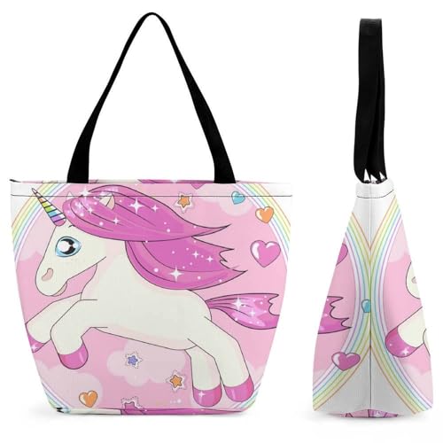 Sac à main pour femme Pink Unicorn grand format cabas de shopping contre le désordre