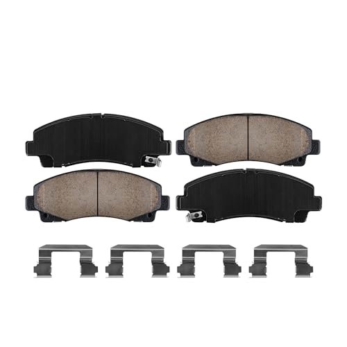 Image of Detroit Axle - Front Ceramic Brake Pads w /Hardware Replacement for Acura TL Honda Ridgeline - 4pc Set