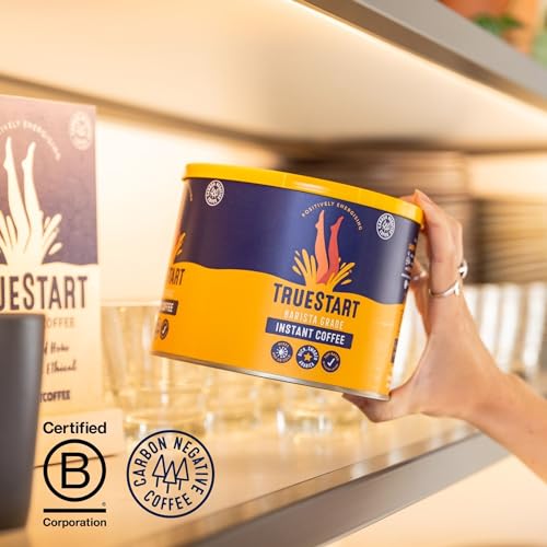TrueStart Barista Grade Instant Coffee – Smooth Original Barista, 500g (Makes 275 Cups) Mycotoxin-Free Coffee & Rich in Antioxidants, Premium Freeze-Dried, 100% Full Flavour, Smooth Rich Roast