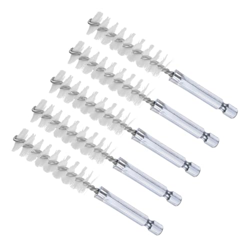 CoCud Bürstenkopf, 15 mm Durchmesser, 4 Zoll Länge, Nylon Reinigungsdrahtbürsten mit 1/4 Zoll Sechskantschaft - (Anwendungen: für Bohrmaschine, Schleifmaschine), 5 Stück