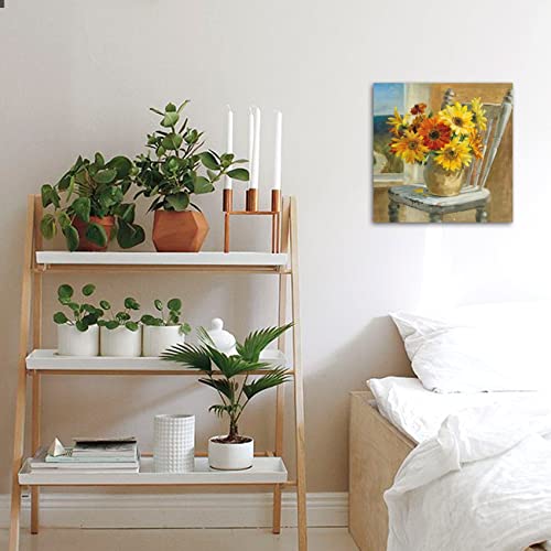 Toile salle de bain tournesol : la solution déco murale facile - 5