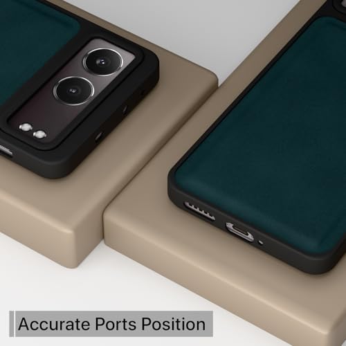 Image of Pikkme Back Cover for OnePlus Nord 4 5G | PU Leather, Full Camera Protection, Super Soft-Touch & Raised Edges Bumper Case (Green)