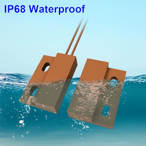 Gebildet 5pcs Recessed Wired Security Window Gate Contact Sensor Alarm,Magnetic Reed Switch Brown,Magnetic Door Sensor,Magnet Near - Connect Circuit, Magnet Away - Break Circuit