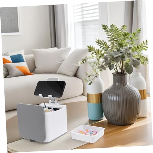 Mini caneca de basura portátil con soporte para teléfono miniatura 6