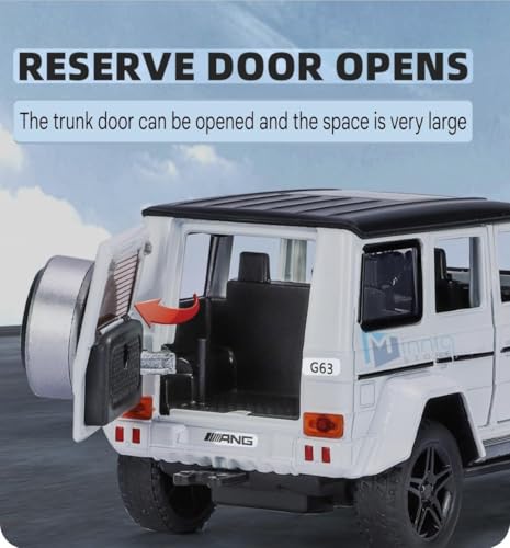 Image of Merceedes Benz G63 with Trailer 1:24 Model Car with Box, Zinc Alloy Pull Back Toy car with Sound and Light for Kids Boy Girl Gift [Colors as Per Stock] (Merceedes Benz G63 with Trailer)