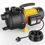 【Excellente conception】 Cette pompe de jardin est conçue avec une entrée d'eau séparée (1 pouce) et une sortie d'eau (1 pouce). La mise en service de la pompe de jardin est très facile grâce au remplissage d'eau indépendant. Lorsque la pompe n'est pas utilisée, le bouchon de vidange intégré permet de vidanger facilement l'eau restante dans la pompe, en évitant le gel de l'eau accumulée dans la pompe.