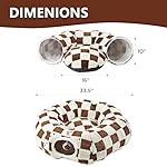 Cat Tunnel Bed for Indoor Cat Donut Tunnel Peekaboo Cat Cave with Washable Cushion Cat Tube Toys for Kitten Puppy Rabbit Brown (Brown) - Image 3