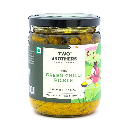 Image of Two Brothers Organic Farms Spicy Green Chilly Pickle (500GM)