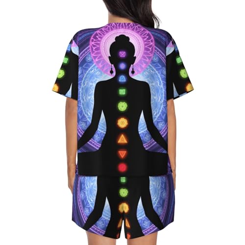 Women's Button Up Pajamas, Adult T-Shirt and Trousers Separate3