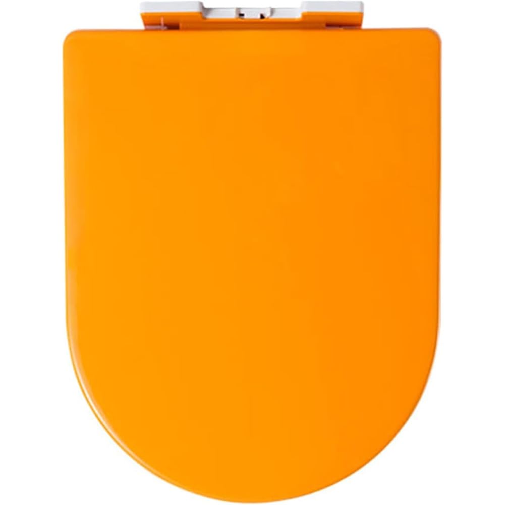 Ldhsjh Orange Toilet Seat D-Shaped Soft Close With Fixing Adjustable Hinges Quick Release Easy Clean Assembly Pp Material Close, Fixing, Hinges, Soft, Seat, Toilet, Adjustable, Shaped