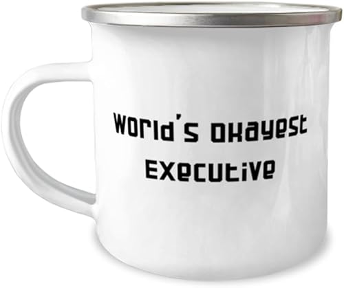 Perfect Executive Gifts, World's Okayest Executive, Executive 12oz Camper Mug From Boss, For Coworkers, Gratitude, Thankful, Thank you, disponible en Yaxa Peru