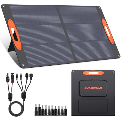 Image of SOKIOVOLA N-Type 16BB 100W Portable Solar Panel 18V Mono ETFE Foldable Solar Panel,25% High Efficiency IP68 Waterproof for Camping Outdoor RV Blackout