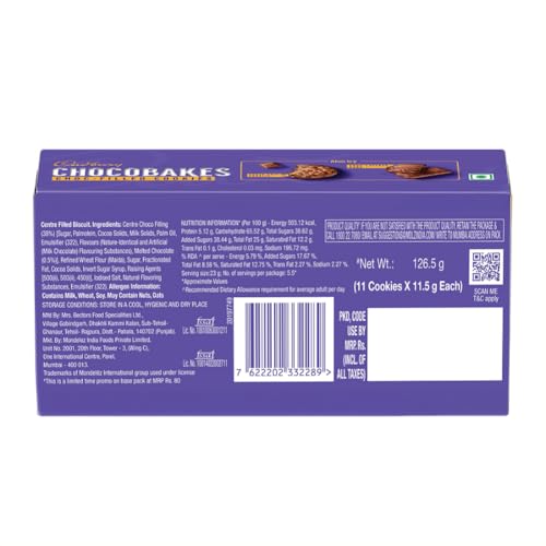 Image of Cadbury Chocobakes ChocFilled Cookies,126.5 g (Pack of 4)